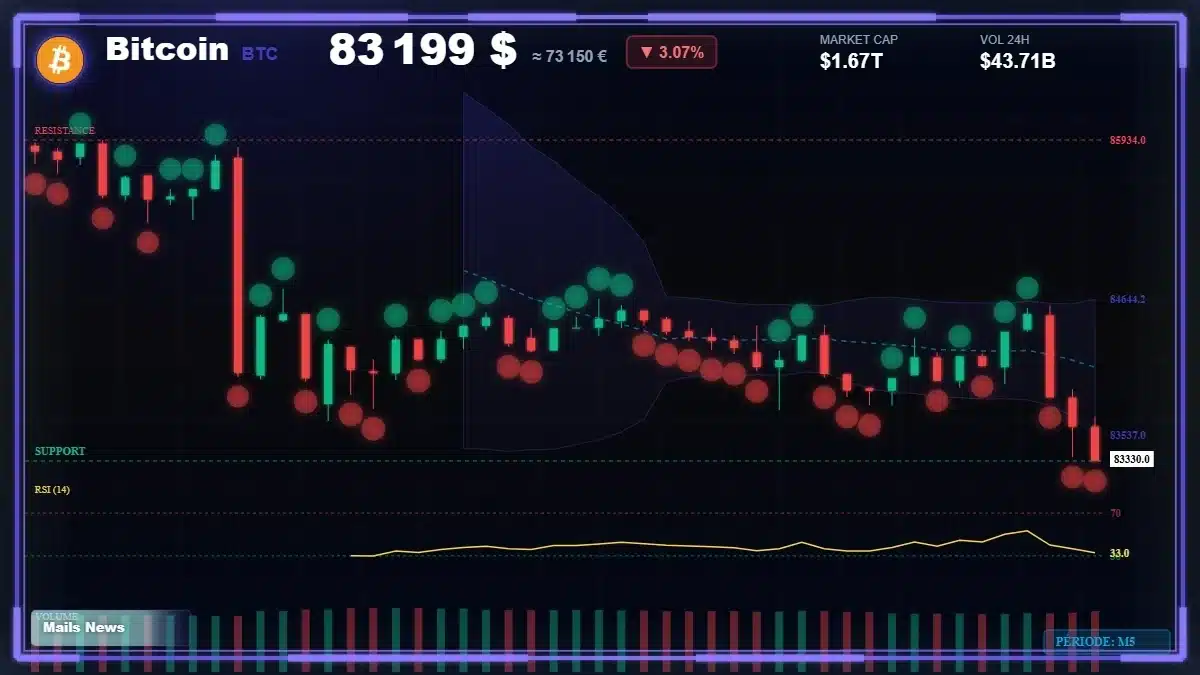 Analyse technique du cours Bitcoin (BTC) avec données de marché récentes