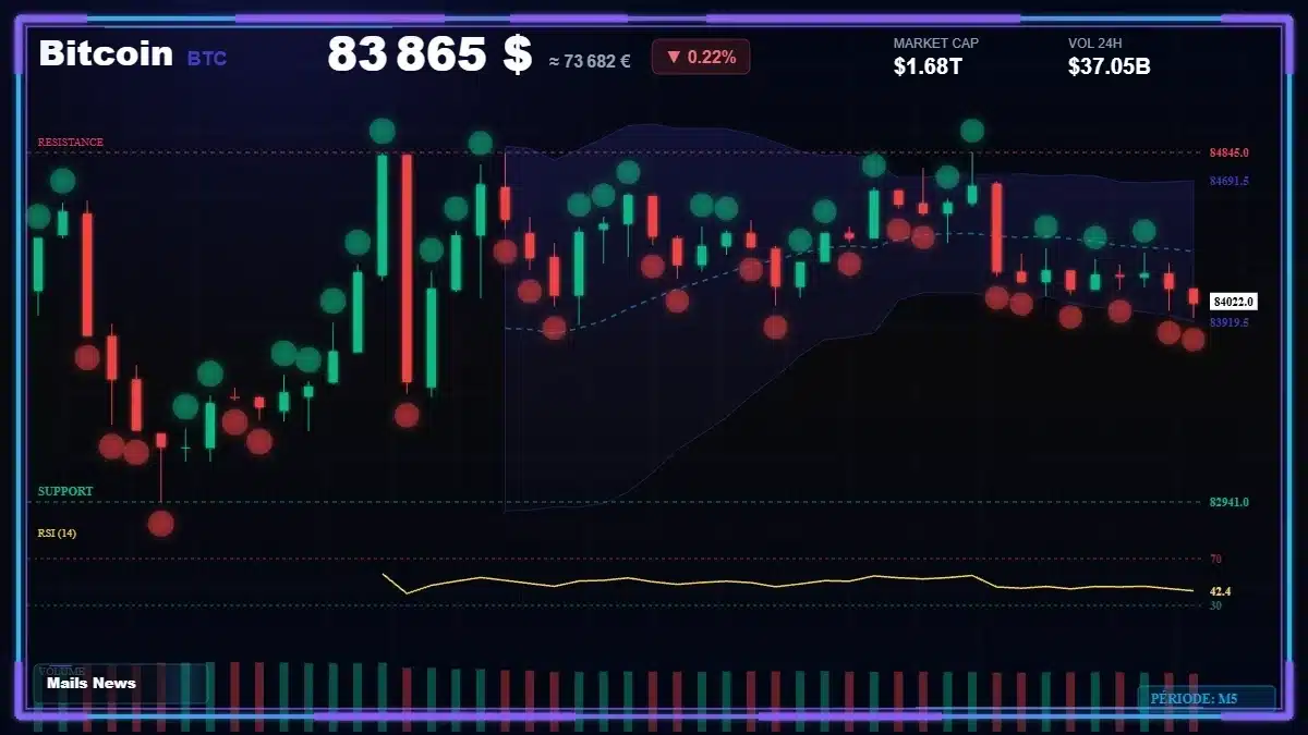 Analyse technique du cours Bitcoin (BTC) avec données de marché récentes